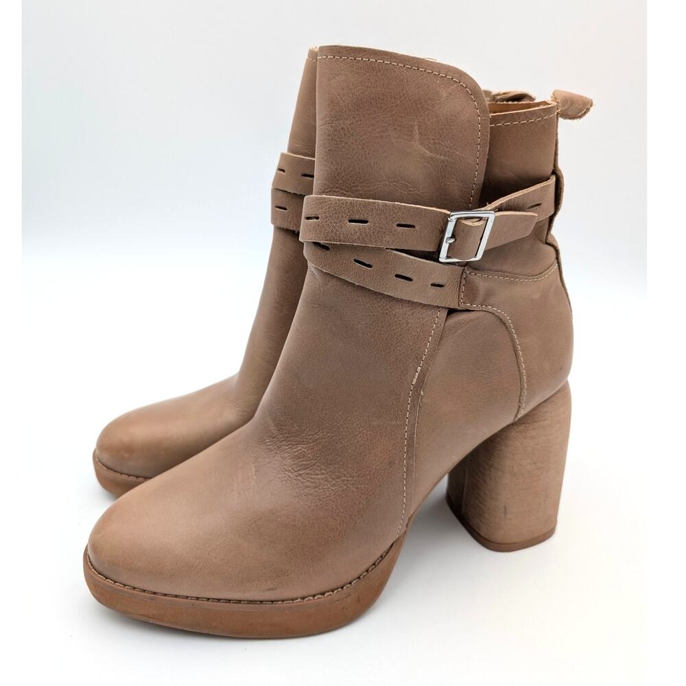 Lucky Brand High Heel Ankle Boots Women's Natesa Leather Size US9.5M EU41